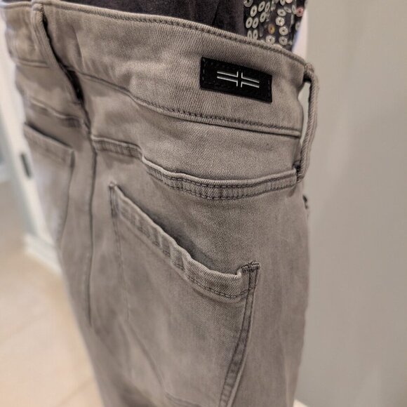 LIVERPOOL ankle skinny charcoal gray jeans with black distressed cuffed hem - Picture 16 of 16